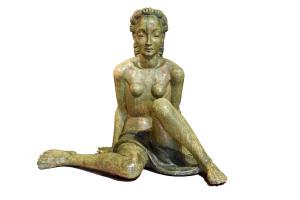Scultura in terracotta invetriata, Manifattura Lenci su modello di Helen König Scavini, Nuda, 1927-36 circa